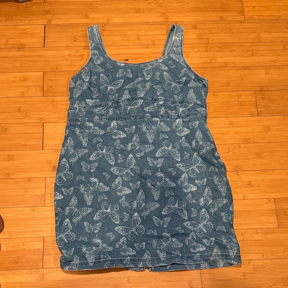 No Boundaries Denim Tank Dress with Subtle Washed Blue